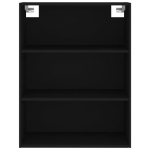 Credenza Nera 69,5x34x180 cm in Legno Multistrato