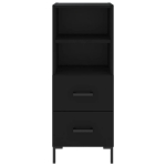 Credenza Nera 34,5x34x180 cm in Legno Multistrato