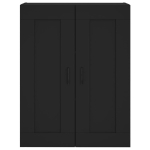 Credenza Nera 69,5x34x180 cm in Legno Multistrato