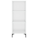 Credenza 34,5x34x180 cm in Legno Multistrato Bianco Lucido