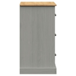 Credenza Cassetti VIGO Grigia 78x40x75 cm Legno Massello Pino