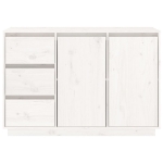 Credenza Bianca 111x34x75 cm in Legno Massello di Pino