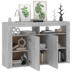 Credenza con Luci LED Grigio Sonoma 115,5x30x75 cm