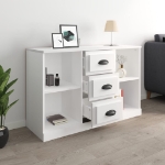 Credenza Bianco Lucido 104,5x35,5x67,5 cm in Legno Multistrato