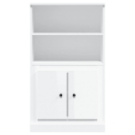 Credenza Bianco Lucido 60x35,5x103,5 cm in Legno Multistrato