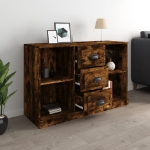 Credenza Rovere Fumo 104,5x35,5x67,5 cm in Legno Multistrato