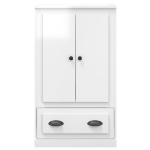 Credenza Bianco Lucido 60x35,5x103,5 cm in Legno Multistrato