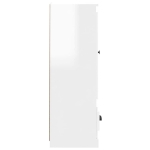 Credenza Bianco Lucido 36x35,5x103,5 cm in Legno Multistrato