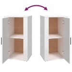 Credenza Bianco Lucido 40x33x70 cm in Legno Multistrato