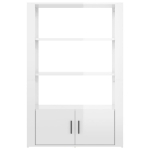 Credenza Bianco Lucido 80x30x119,5 cm in Legno Multistrato