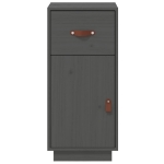 Credenza Grigia 34x40x75 cm in Legno Massello di Pino