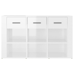 Credenza Bianco Lucido 100x30x59,5 cm in Legno Multistrato