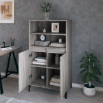 Credenza Grigio Sonoma 60x36x110 cm in Legno Multistrato