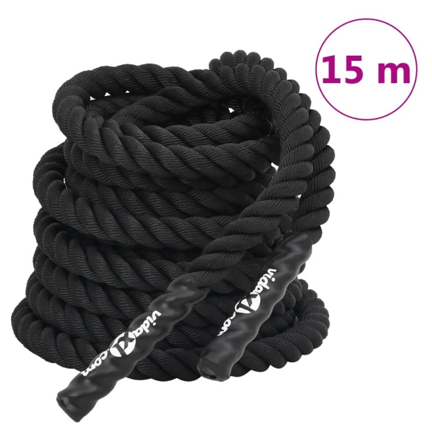 Corda da Allenamento Nera 15 m 11 kg in Poliestere