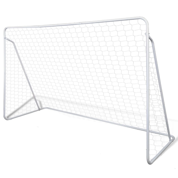 Set Porta da Calcio in Acciaio 240 x 90 x 150 cm Alta Qualità