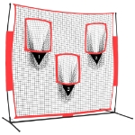 Rete Baseball Portatile Nera e Rossa 183x105x183 cm Poliestere