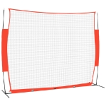 Rete Baseball Rossa e Nera 369x107x271 cm Acciaio e Poliestere