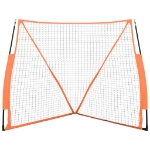 Rete Baseball Arancione e Nera 183x182x183cm Acciaio Poliestere