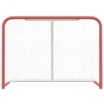 Porta Hockey Rete Rossa Bianca 153x60x118cm Acciaio Poliestere