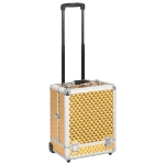 Valigia Trolley per Cosmetici 35x29x45 cm Oro in Alluminio