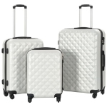 Set Trolley a Custodia Rigida 3 pz Argento Lucido in ABS