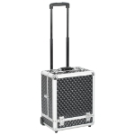 Valigia Trolley per Cosmetici 35x29x45 cm Nera in Alluminio