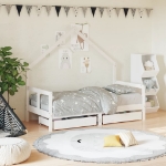 Giroletto Bambini con Cassetti Bianco 80x160 cm Massello Pino