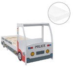 Letto Bimbo Auto Polizia con Materasso 90x200 cm 7 Zone H2