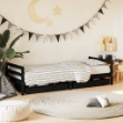 Giroletto per Bambini con Cassetti Nero 90x190 cm Massello Pino