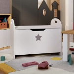 Cassapanca per Bambini Bianca 62x40x46,5 cm in MDF