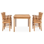 Set da Pranzo da Giardino 5 pz in Legno Massello di Teak