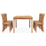 Set da Pranzo da Giardino 7 pz in Legno Massello di Teak