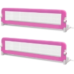 Sponde Letto per la Sicurezza dei Bambini 2 pz Rosa 150x42 cm