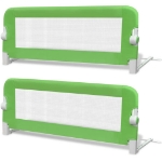 Sponde Letto per la Sicurezza dei Bambini 2 pz Verde 102x42 cm