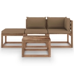Set Salotto Giardino Pallet Cuscini 4 pz Legno Pino Impregnato