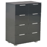 Credenza con Finitura Lucida Nera 60x35x80 cm in Truciolato