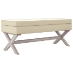 Sgabello Portaoggetti Beige 110x45x49 cm Lino