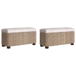 Panche Portaoggetti 2 pz con Cuscino Grigio 69 cm Tifa