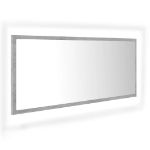 Specchio da Bagno a LED Grigio 100x8,5x37 cm in Acrilico