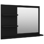 Specchio da Bagno Nero 60x10,5x45 cm in Truciolato