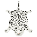 Tappeto di Peluche a Forma di Tigre 144 cm Bianco