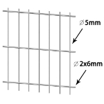 Pannello di Recinzione 2D 2,008x1,63 m Argento