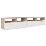 Mobili TV 2 pz in Legno Multistrato 95x35x36 cm Rovere e Bianco