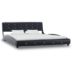 Letto con Materasso Nero in Similpelle 160x200 cm