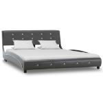 Letto con Materasso Grigio in Similpelle 140x200 cm