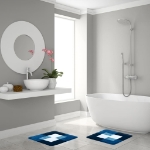 RIDDER Tappetino per Bagno Coins 55x50 cm Blu 7103803