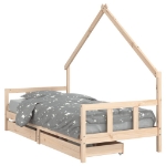 Giroletto per Bambini con Cassetti 90x190cm Legno Massello Pino