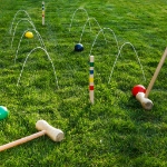 HI Set Gioco Croquet 125x25 cm Multicolore