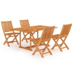 Set da Pranzo da Giardino 5 pz in Legno Massello di Teak