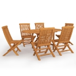 Set da Pranzo da Giardino 7 pz in Legno Massello di Teak